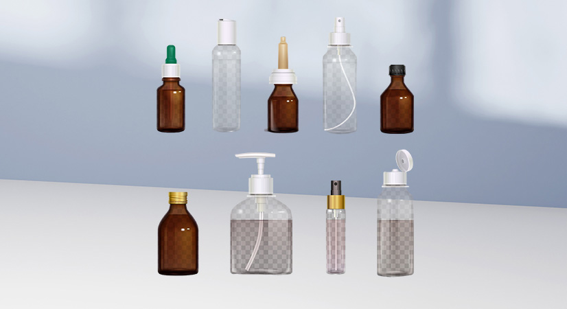 Bottles by categories, materials, shapes, and types