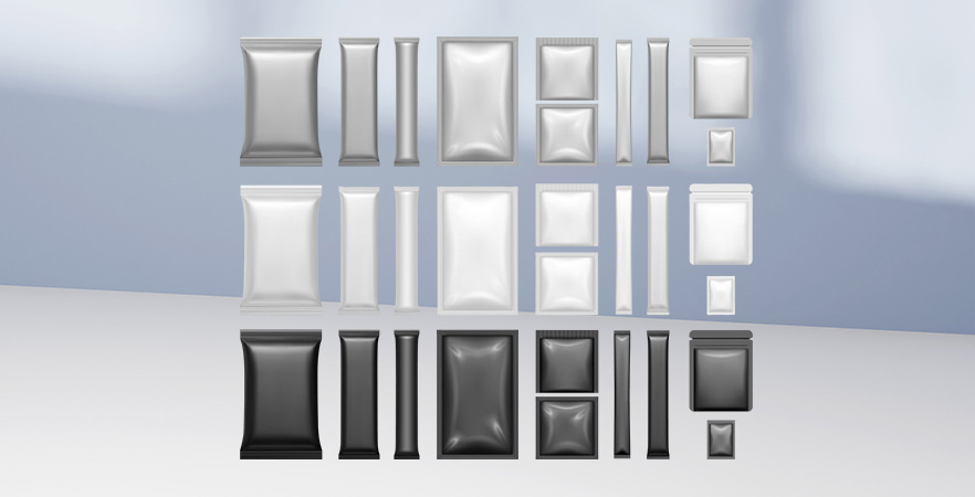 Pouches by categories, materials, shapes, and types